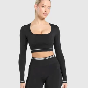 Contrast Seamless Crop Top