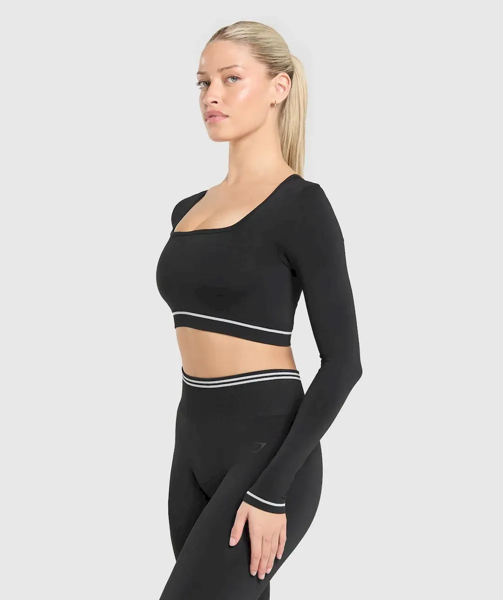 Contrast Seamless Crop Top - Image 3