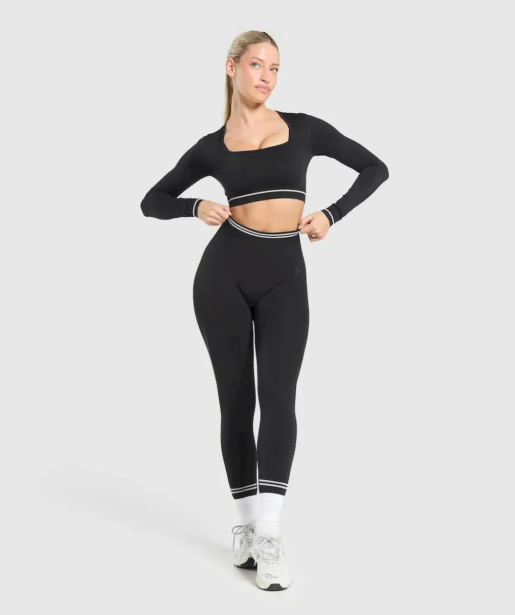 Contrast Seamless Crop Top - Image 4