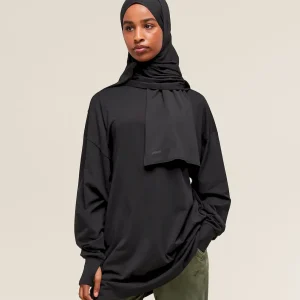 Covered Longline Cotton Long Sleeve Top