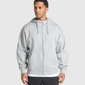 Crest Oversized Zip Up Hoodie