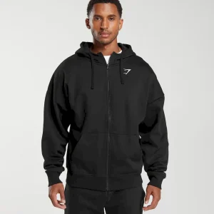 Crest Oversized Zip Up Hoodie