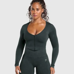 Gains Seamless Washed Zip Up Jacket