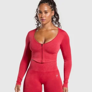 Gains Seamless Washed Zip Up Jacket