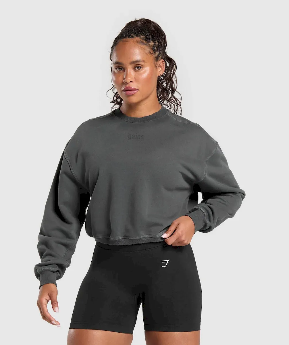 Gains Washed Loopback Crew Neck