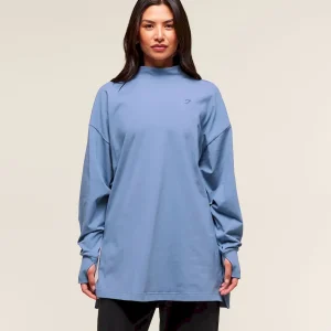 Covered Longline Cotton Long Sleeve Top