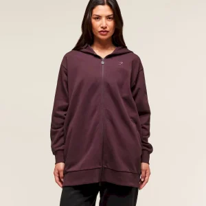 Covered Longline Zip Up Hoodie