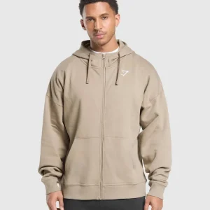 Crest Oversized Zip Up Hoodie